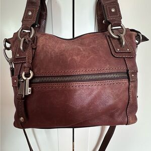 Fossil Brown Leather Shoulder Bag